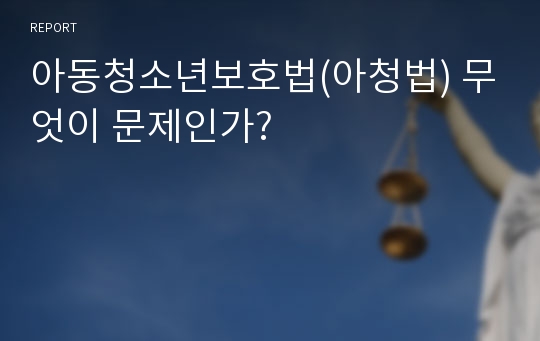 아동청소년보호법(아청법) 무엇이 문제인가?