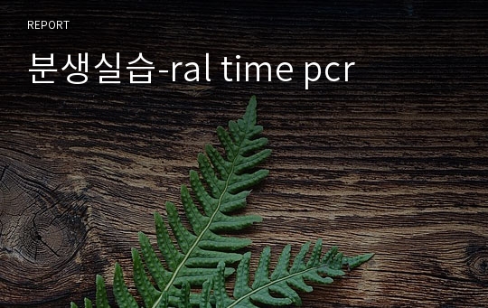 분생실습-ral time pcr