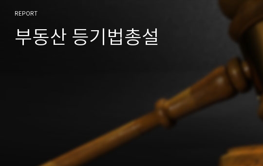 부동산 등기법총설