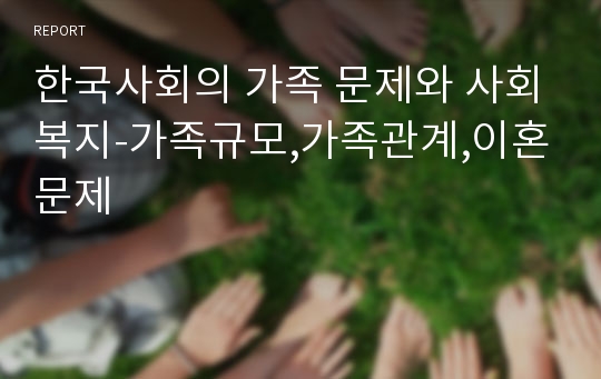 한국사회의 가족 문제와 사회복지-가족규모,가족관계,이혼문제