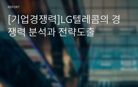 [기업경쟁력]LG텔레콤의 경쟁력 분석과 전략도출