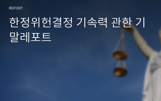 한정위헌결정 기속력 관한 기말레포트