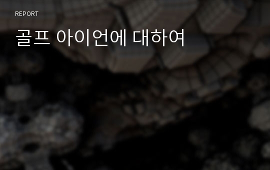 골프 아이언에 대하여