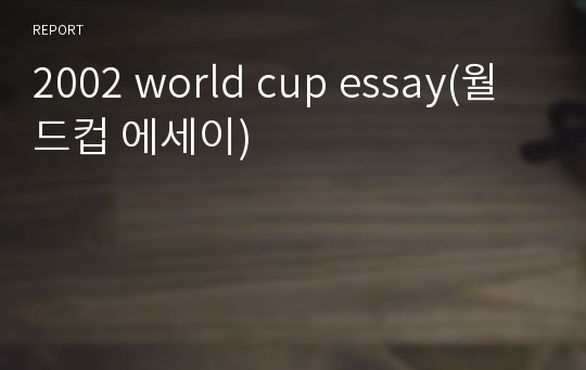 2002 world cup essay(월드컵 에세이)