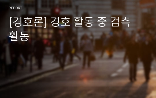 [경호론] 경호 활동 중 검측 활동