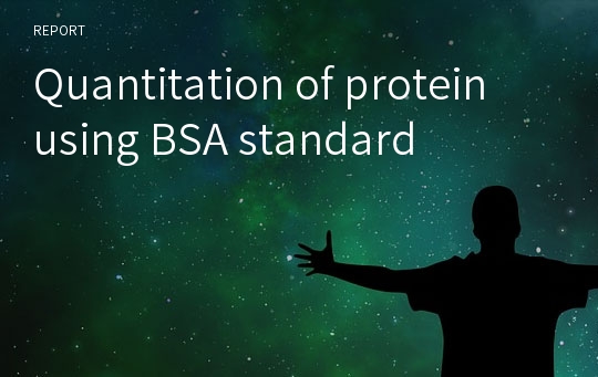 Quantitation of protein using BSA standard