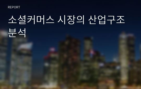 소셜커머스 시장의 산업구조 분석