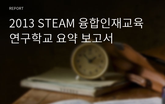 2013 STEAM 융합인재교육 연구학교 요약 보고서