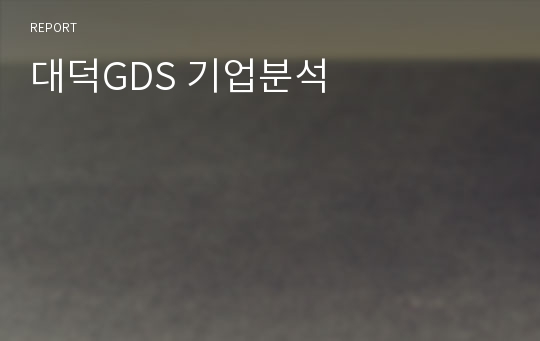 대덕GDS 기업분석