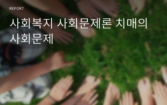 사회복지 사회문제론 치매의 사회문제