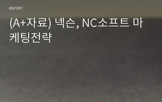 (A+자료) 넥슨, NC소프트 마케팅전략