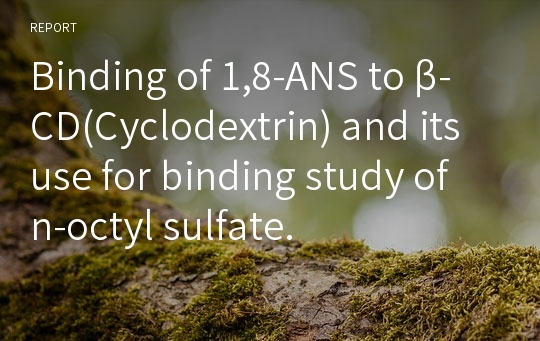 Binding of 1,8-ANS to β-CD(Cyclodextrin) and its use for binding study of n-octyl sulfate.