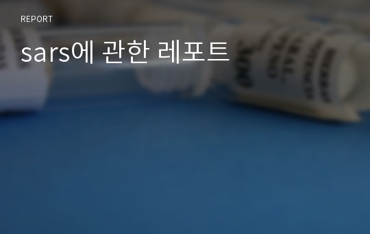 sars에 관한 레포트