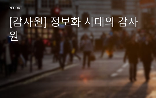 [감사원] 정보화 시대의 감사원