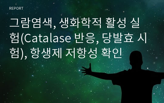 그람염색, 생화학적 활성 실험(Catalase 반응, 당발효 시험), 항생제 저항성 확인