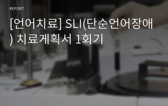 [언어치료] SLI(단순언어장애) 치료게획서 1회기