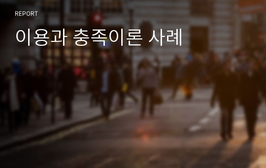 이용과 충족이론 사례