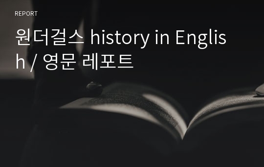 원더걸스 history in English / 영문 레포트