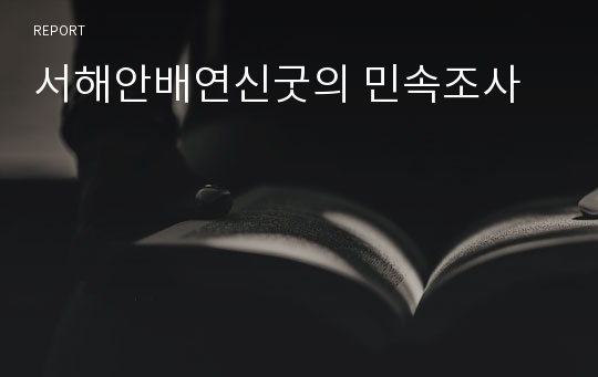 서해안배연신굿의 민속조사