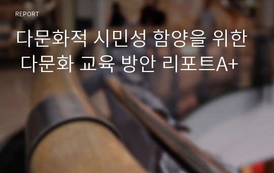 다문화적 시민성 함양을 위한 다문화 교육 방안 리포트A+