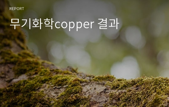 무기화학copper 결과