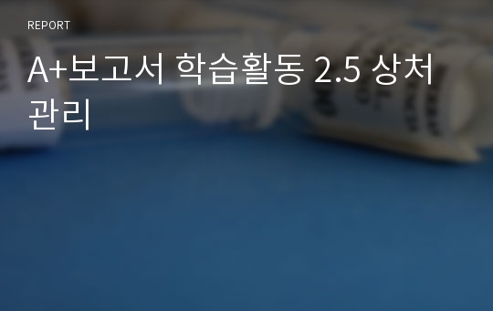 A+보고서 학습활동 2.5 상처 관리