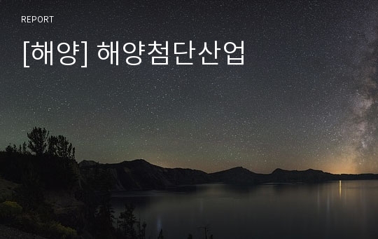 [해양] 해양첨단산업