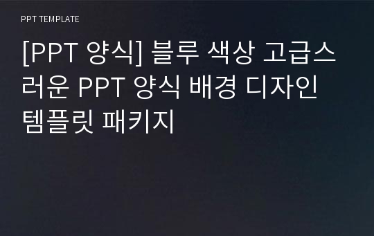 [PPT 양식] 블루 색상 고급스러운 PPT 양식 배경 디자인 템플릿 패키지