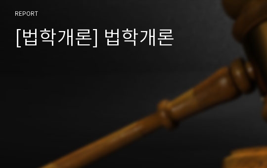 [법학개론] 법학개론