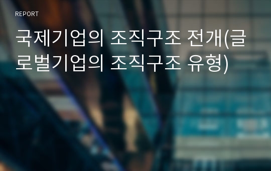 국제기업의 조직구조 전개(글로벌기업의 조직구조 유형)