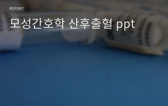 모성간호학 산후출혈 ppt