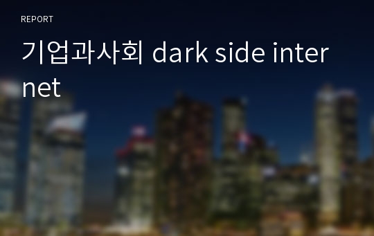 기업과사회 dark side internet