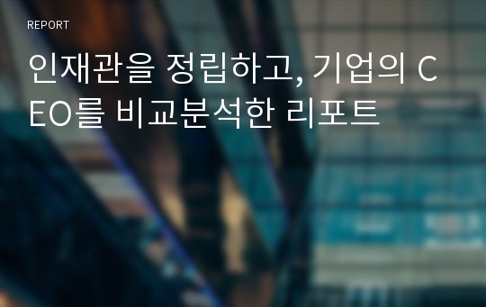 인재관을 정립하고, 기업의 CEO를 비교분석한 리포트