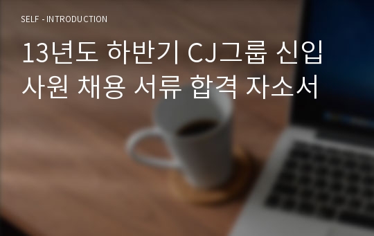 13년도 하반기 CJ그룹 신입사원 채용 서류 합격 자소서