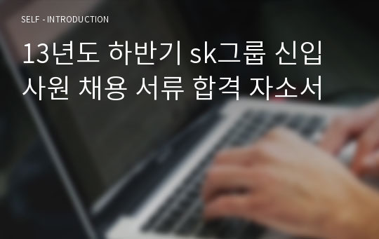 13년도 하반기 sk그룹 신입사원 채용 서류 합격 자소서