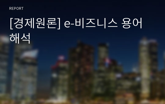 [경제원론] e-비즈니스 용어해석