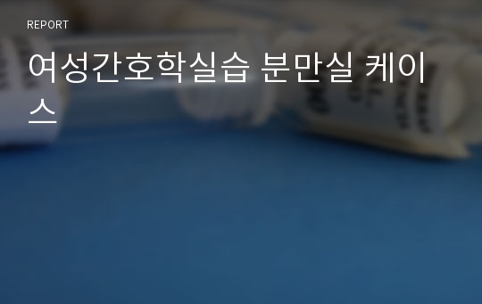 여성간호학실습 분만실 케이스