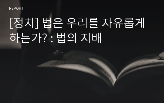 [정치] 법은 우리를 자유롭게 하는가? : 법의 지배