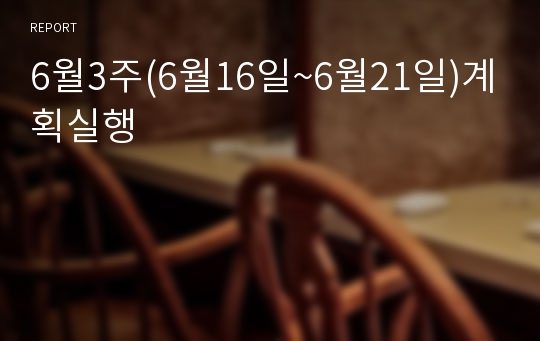 6월3주(6월16일~6월21일)계획실행