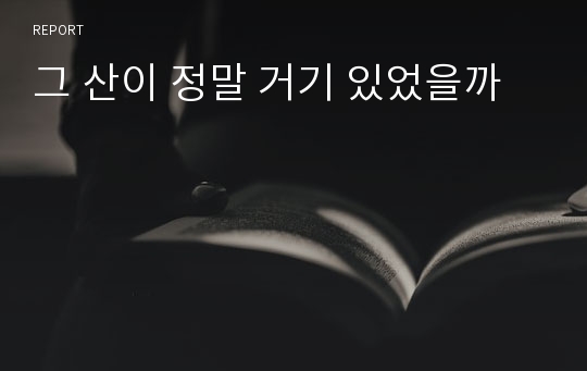 그 산이 정말 거기 있었을까