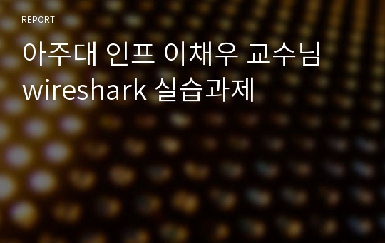 아주대 인프 이채우 교수님 wireshark 실습과제