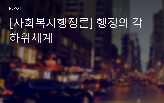 [사회복지행정론] 행정의 각 하위체계