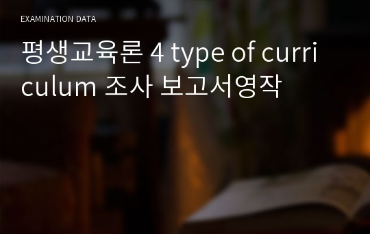 평생교육론 4 type of curriculum 조사 보고서영작