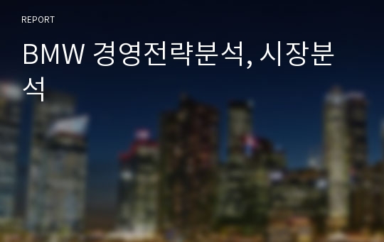 BMW 경영전략분석, 시장분석