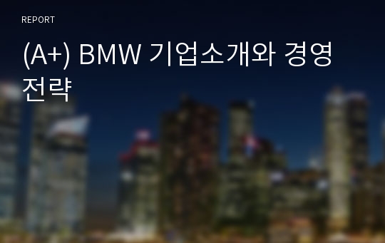 (A+) BMW 기업소개와 경영전략