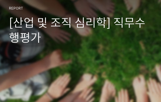 [산업 및 조직 심리학] 직무수행평가