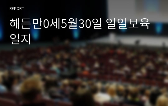 해든만0세5월30일 일일보육일지