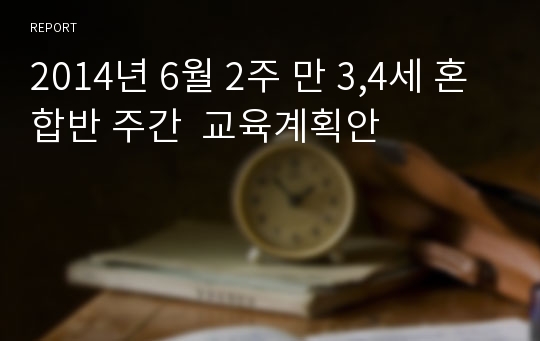 2014년 6월 2주 만 3,4세 혼합반 주간  교육계획안