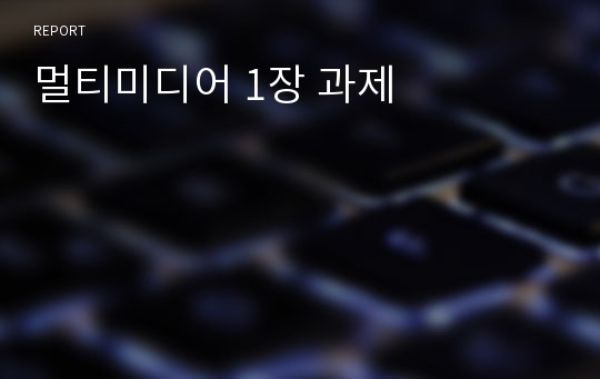 멀티미디어 1장 과제