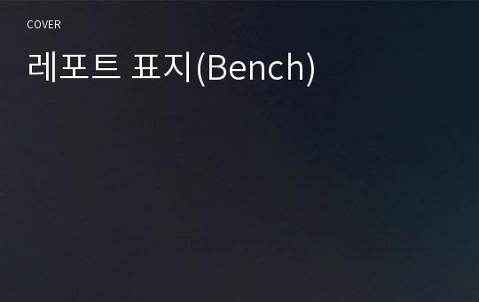 레포트 표지(Bench)